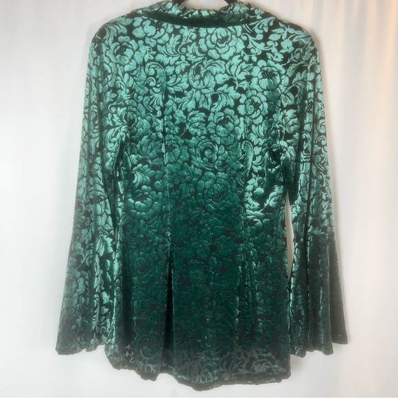 Ultra Pink Womens Whimsigoth Velvet Burnout Top Size S Bell Sleeve Fairy Grunge - Picture 12 of 14